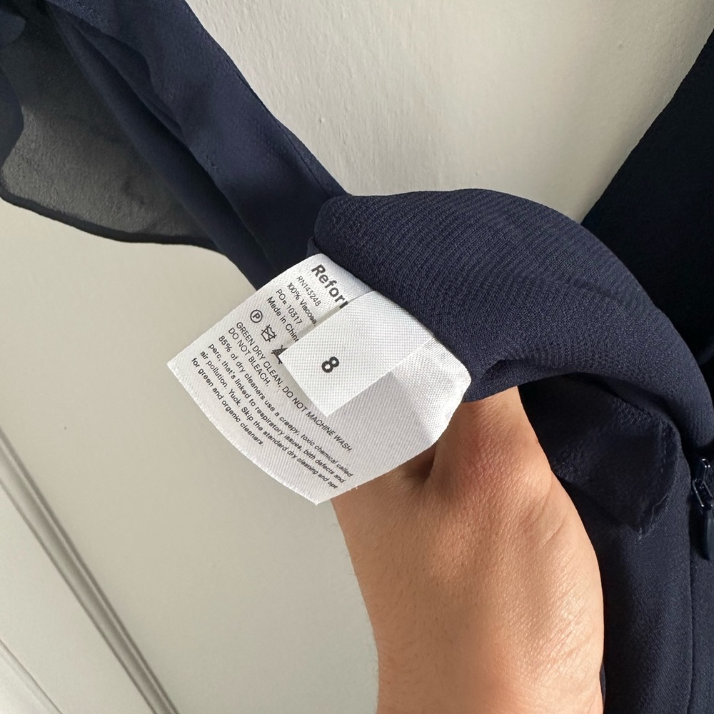 Reformation Deep Blue Ruffle Jumpsuit - Picture 9 of 14